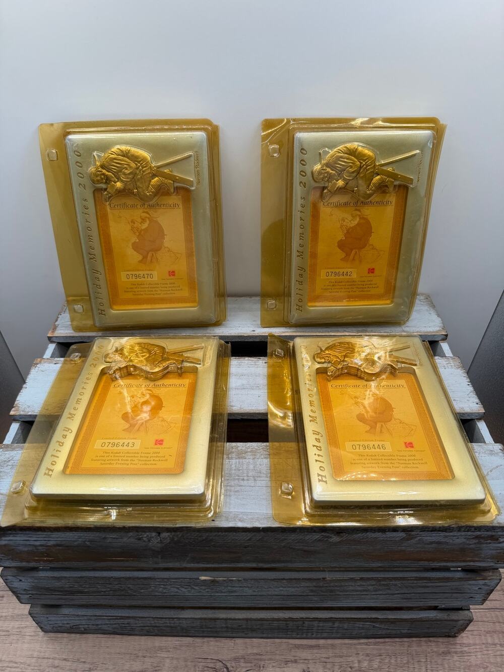 Lot 4 Kodak Holiday Memories 2000 Norman Rockwell Limited Edition Photo Frames